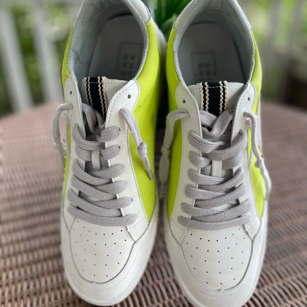 ShuShop Neon Yellow and White Sneakers - Picture 3 of 6